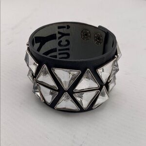 Juicy Couture Black Studded large rhinestone gemstone Bracelet